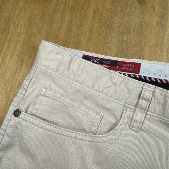 Johnston And Murphy XC4 Extreme Comfort Slim Fit Khaki Golf Pants 36x34 Coolmax - Picture 6 of 13